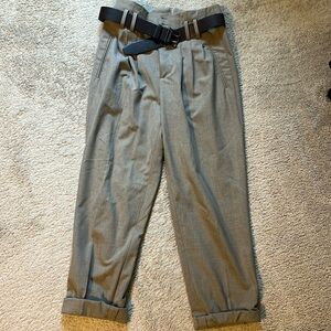 Zara cropped brown taupe trouser pants S